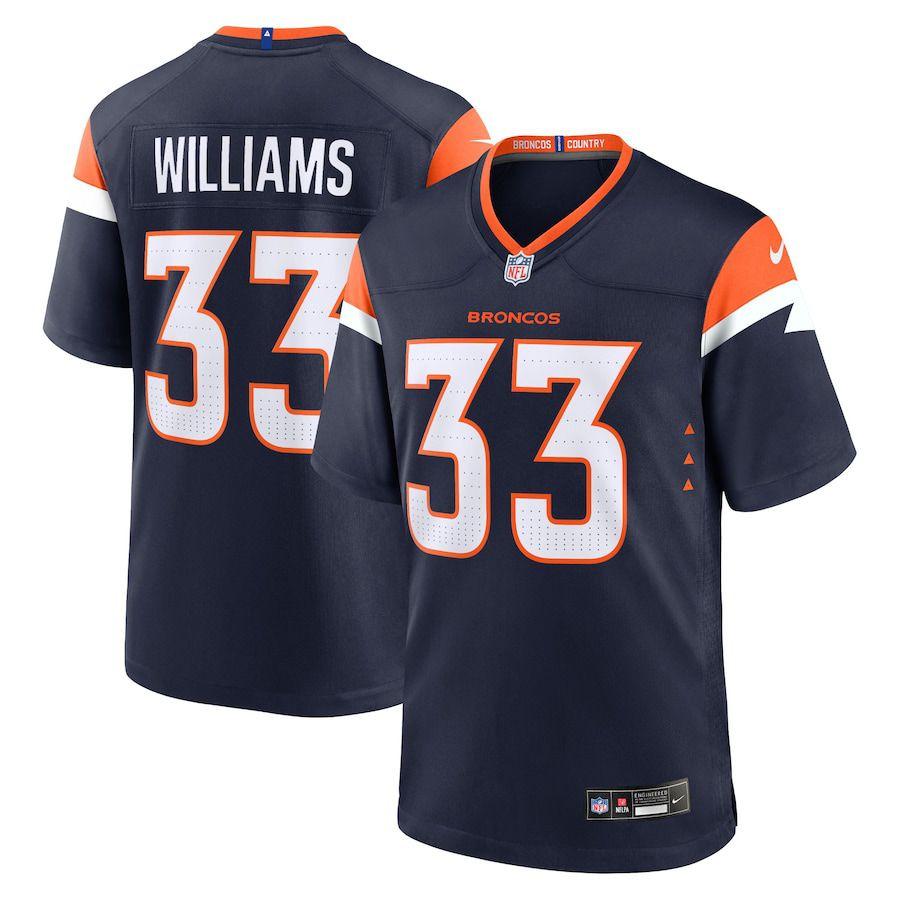 Men Denver Broncos #33 Javonte Williams Nike Navy Alternate Game NFL Jersey